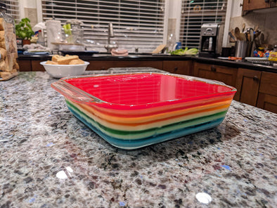 The completed Rainbow Jello dish